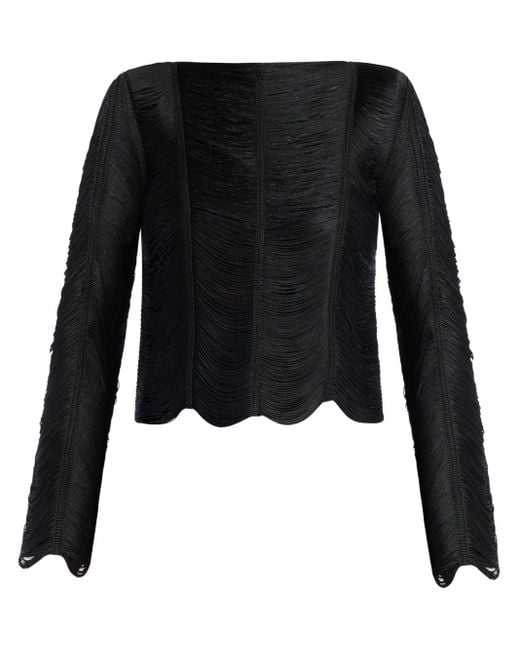 Tom Ford Black Open-knit Blouse
