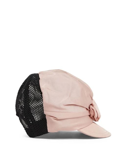 DSquared² Pink Knotted-Detail Mesh Cap