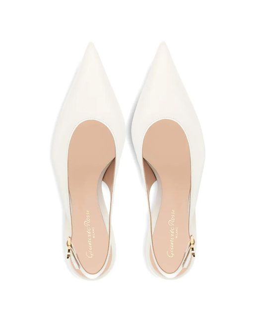Gianvito Rossi White Sofia Slingback-Pumps