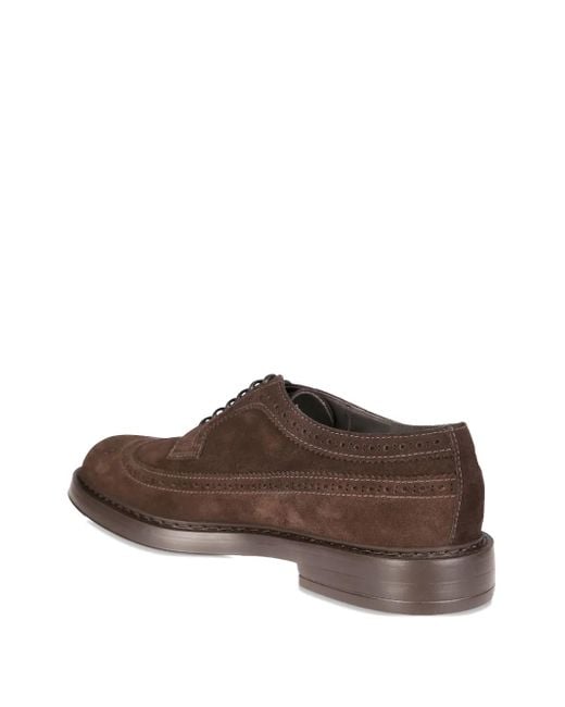 Doucal's Brown Coda Di Rondine Derby Shoes for men