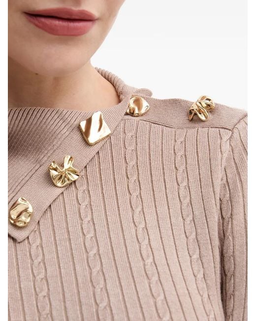 Guess Natural Button-Embellished Sweater