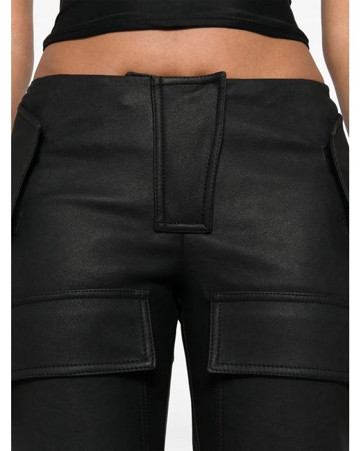 M I S B H V Black Flared Cargo Pants