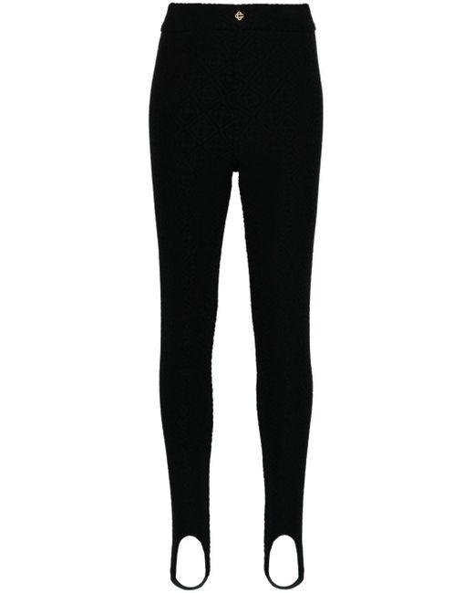 Casablancabrand Black Logo-embossed Stirrup leggings