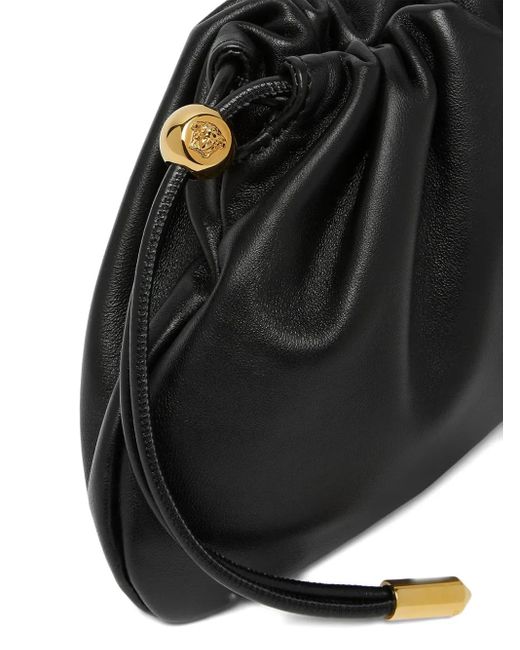 Versace Tag ドローストリング クラッチバッグ S Black