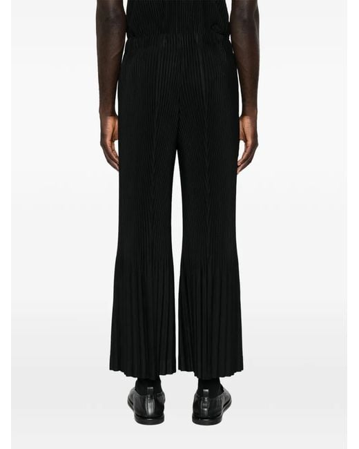 Issey Miyake Black Plissé-Effect Trousers for men