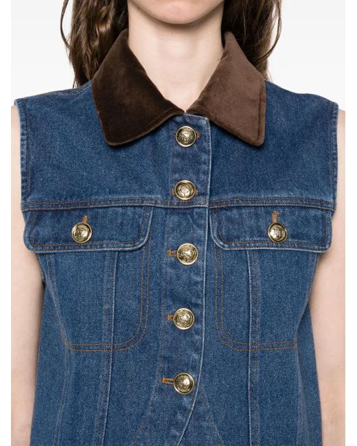 Sandro Blue Denim Waistcoat