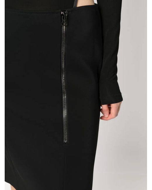 Tom Ford Black Zip-Detail Pencil Skirt
