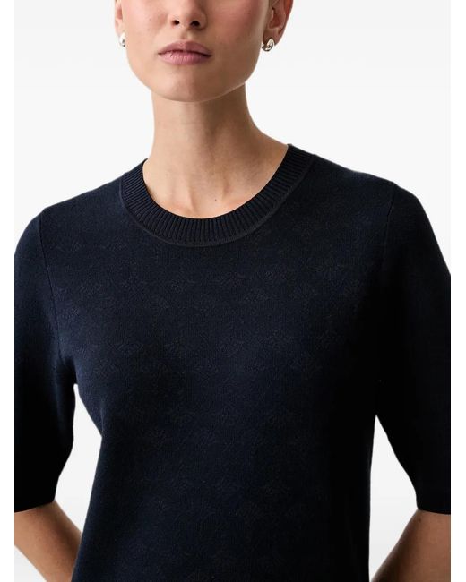 Joop! Blue Button-Detail Short-Sleeve Midi Dress