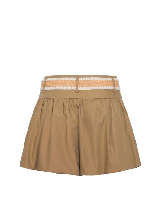 Cara Cara Natural Belted Bubble-Hem Shorts