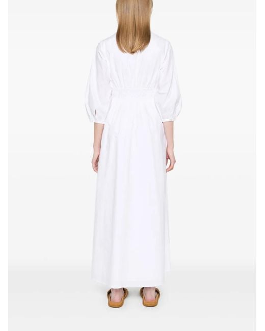 FRAME White The Cinched Midikleid