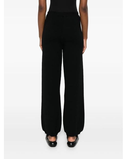 Hannes Roether Black Elastic-Ankles Pants
