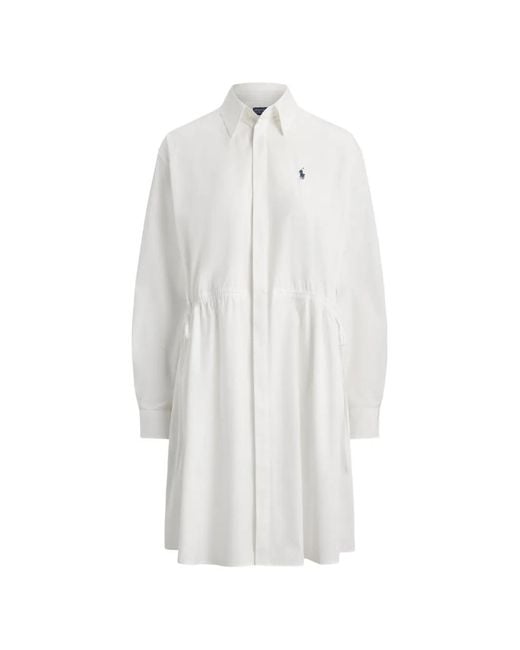 Polo Ralph Lauren White Margo Long-Sleeves Shirt Dress