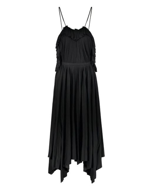 Philosophy Di Lorenzo Serafini Black Pleated Ruffled Dress