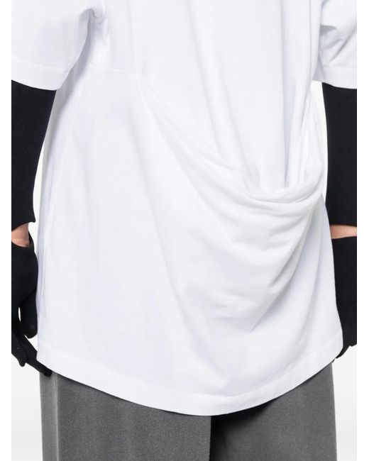 Marie Adam-Leenaerdt White T-Shirt Oversize À Effet Drapé