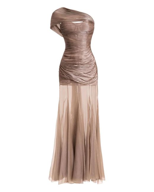 Maria Lucia Hohan Natural Marimar One-Shoulder Maxi Dress
