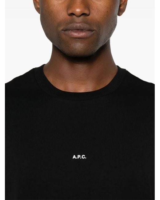 A.P.C. Black A. P.C. Boxy Micro Logo Gots T-Shirt
