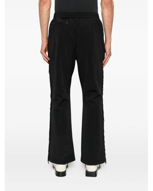 Pantalones con logo y flecos Needles de hombre de color Black