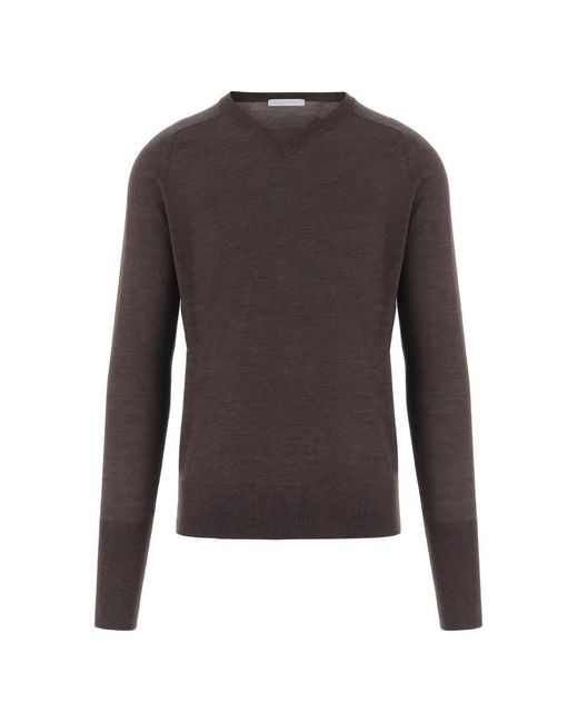 Oliver Lattughi Black V-Neck Merino Sweater for men
