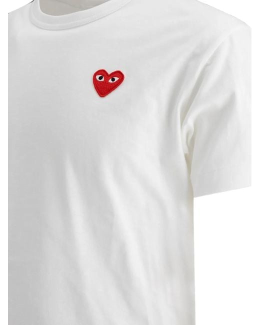 COMME DES GARÇONS PLAY White Heart-Patch T-Shirt