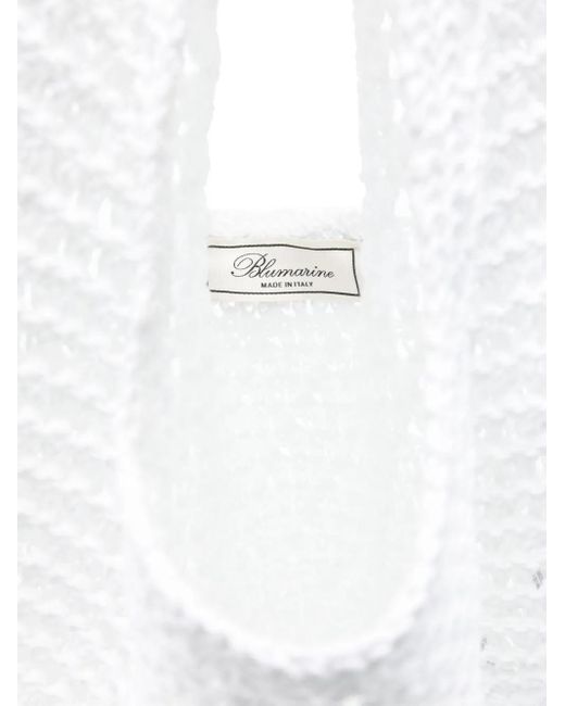 Blumarine White Logo-Embroidered Tote Bag