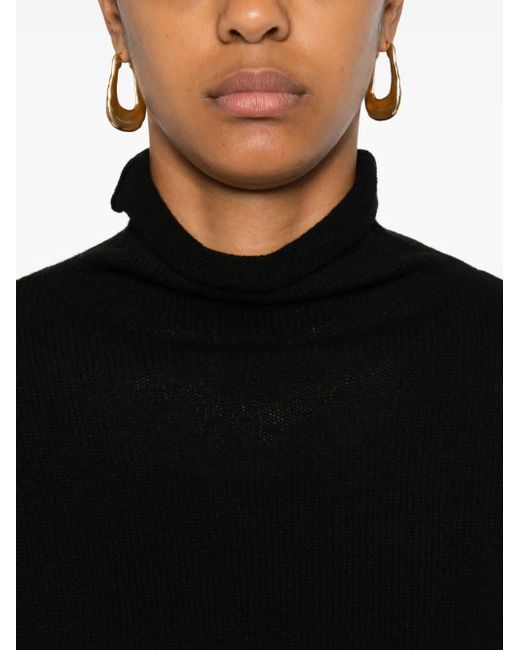 Be You Black Gerippter Rollkragenpullover