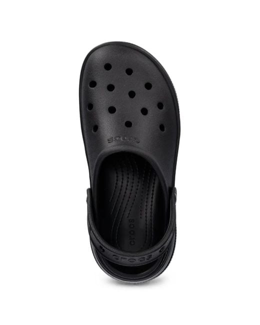 CROCSTM Black Perforated Platform Clogs