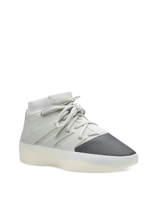 Adidas White X Fear Of God Athletics Basketball "Sesame Carbon" Sneakers for men