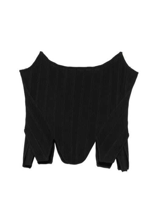 GIUSEPPE DI MORABITO Black Strapless Corset Top