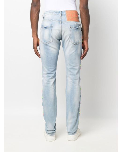 Jeans con effetto vissuto di Philipp Plein in Blue da Uomo