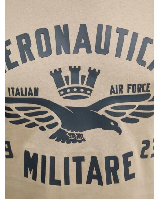 Aeronautica Militare White Logo-Print Short-Sleeve T-Shirt for men