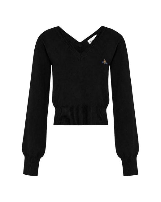 Vivienne Westwood Black Beatrice V-Neck Sweater