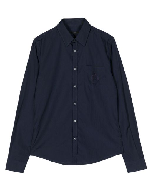 Chemise en coton à logo brodé Gucci pour homme en coloris Blue