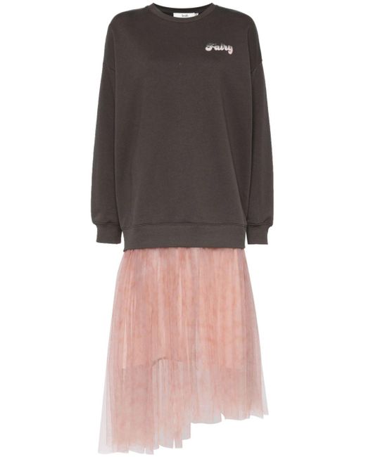 B+ AB Gray Tulle-skirt Sweatshirt Dress