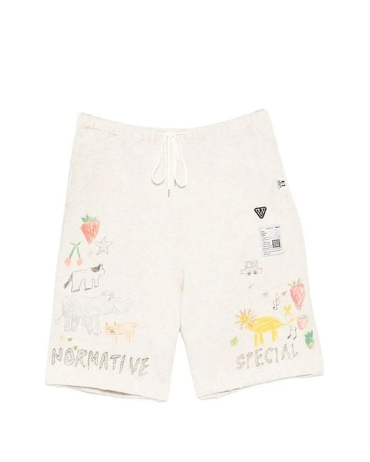 Maison Mihara Yasuhiro White Drawstring Shorts for men