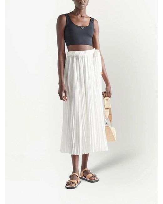 Prada Black Sleeveless Triangle Crop Top