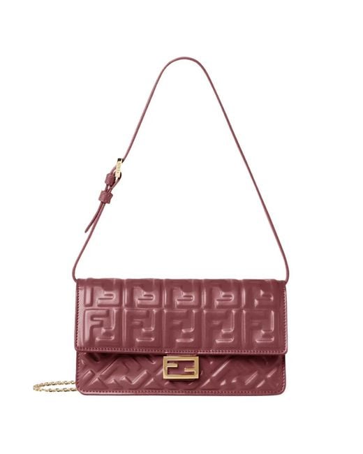 Borsa Tote Goffrata Ff di Fendi in Purple