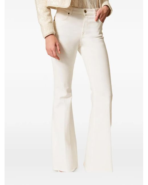 Twinset White Flared Trousers
