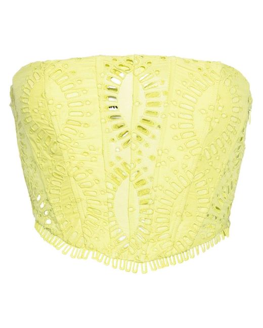 Haut Sting crop à design corset Charo Ruiz en coloris Yellow