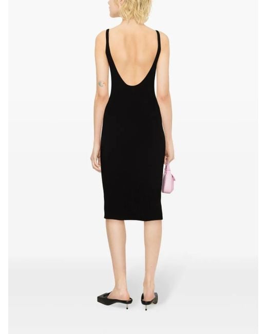 Miu Miu Jurk Met Logoplakkaat in het Black
