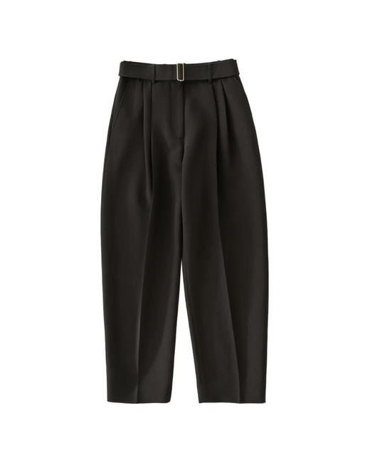 Studio Nicholson Black Hibi Belted Pleated Trousers