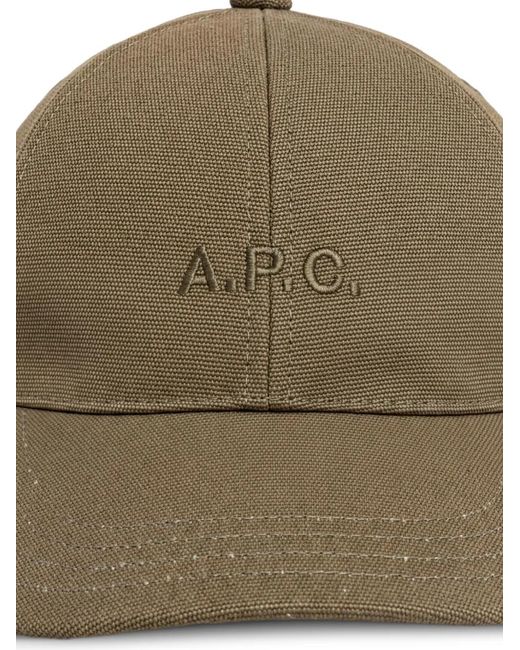 A.P.C. Green Logo-Embroidered Baseball Cap for men
