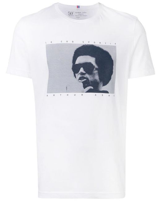 Le Coq Sportif White Arthur Ashe Print T-shirt for men