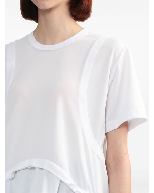 T-shirt asymétrique à volants Comme des Garçons en coloris White