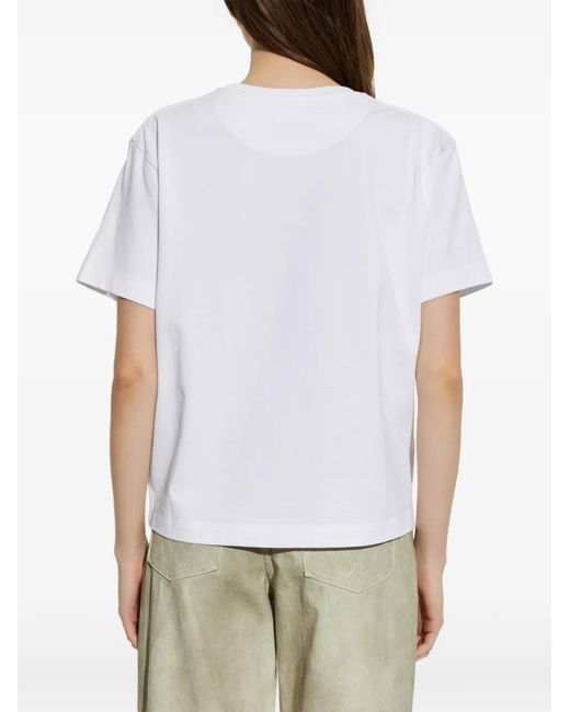 McQueen White Floral Skull T-Shirt