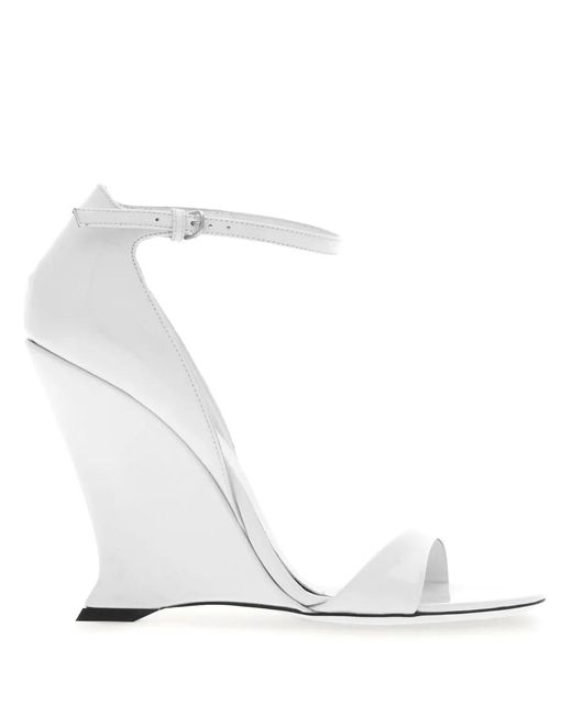 Ferragamo White Open-Toe High-Wedge Sandals