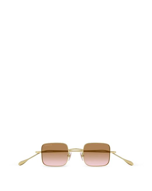 Gucci White Square-Frame Sunglasses