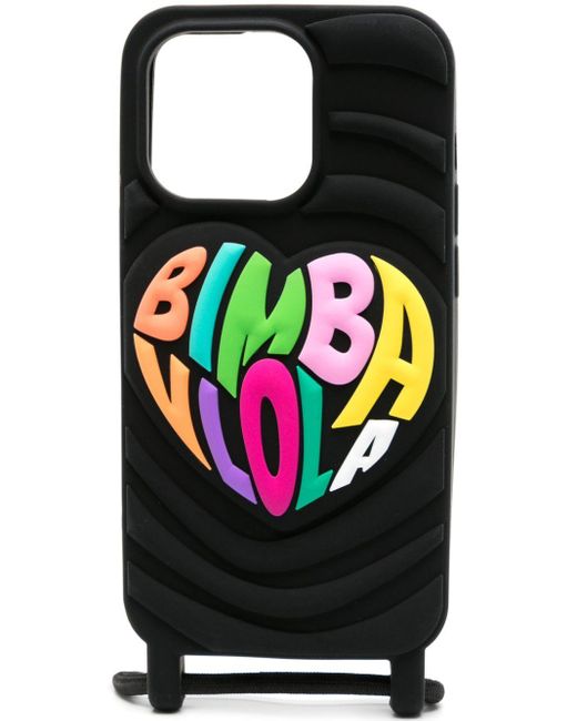 Coque d'iPhone 14 Pro à logo embossé Bimba Y Lola en coloris Black