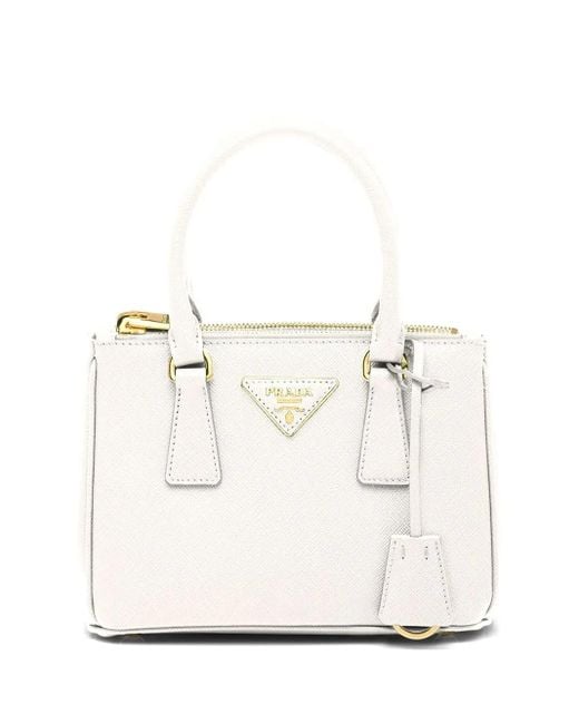 Prada White Galleria Mini-Handtasche