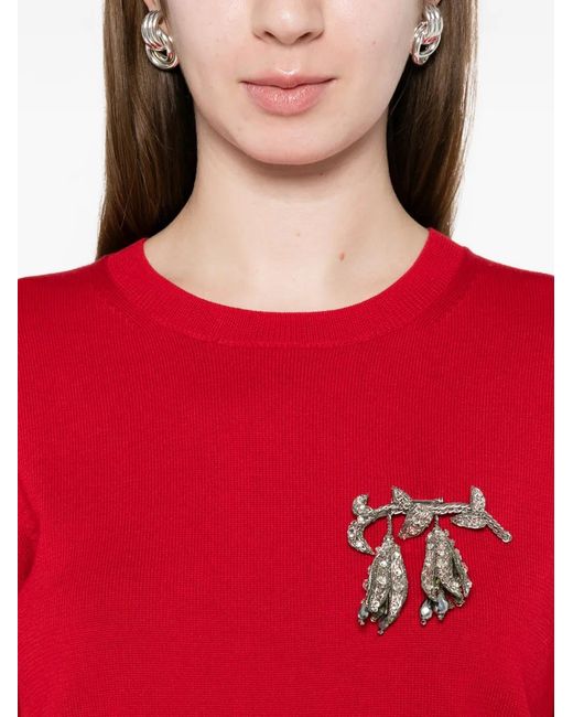 N°21 Red Brooch-Detail T-Shirt