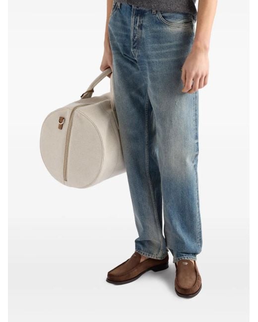 Prada Blue Logo-Patch Jeans for men